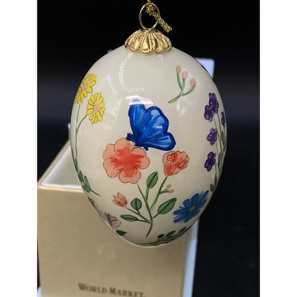 World Market Li Bien Glass Ornament Butterfly & Flowers - Picture 8 of 12